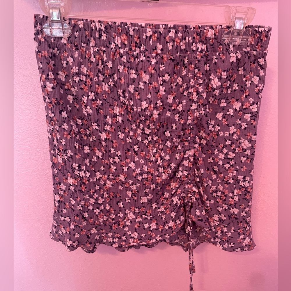 purple medium floral altard state drawstring skirt